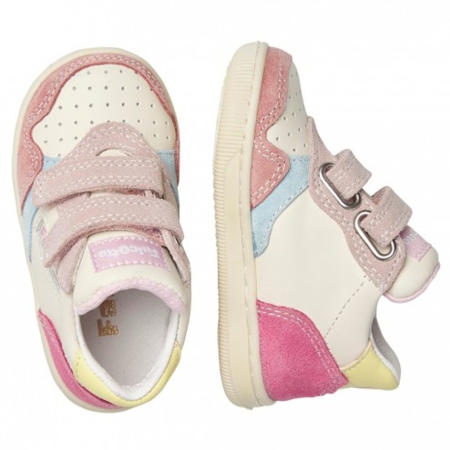 Girl FALCOTTO | Falcotto Klip Vl. - Leather And Suede Sneakers - Pink