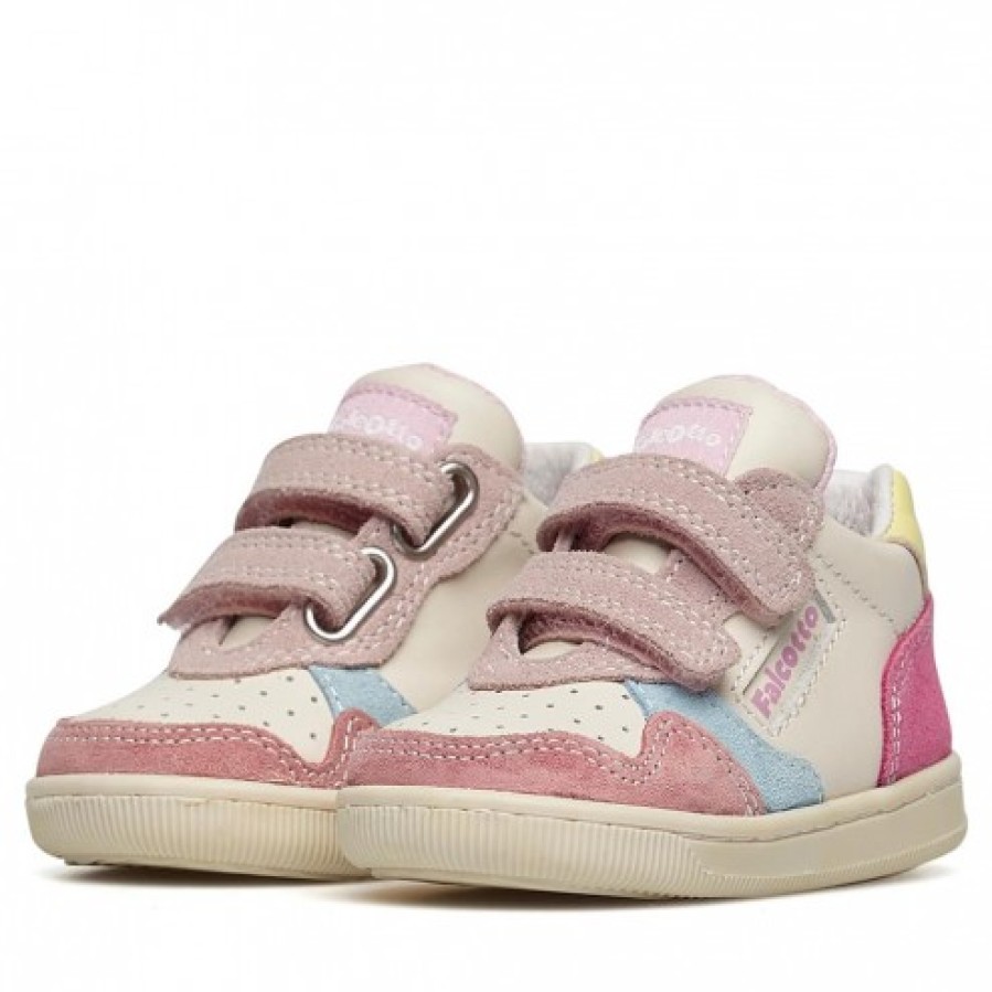 Girl FALCOTTO | Falcotto Klip Vl. - Leather And Suede Sneakers - Pink