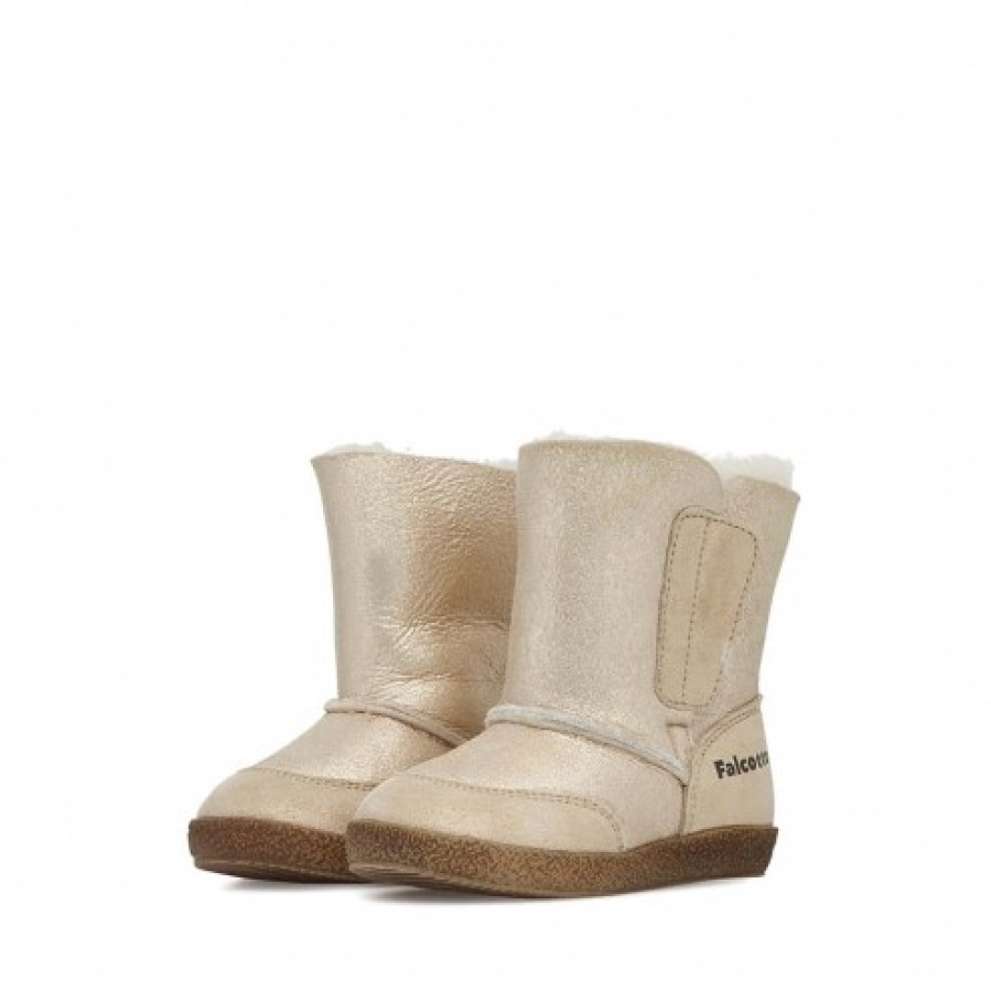 Girl FALCOTTO | Falcotto Carl - Shearling-Lined Suede Boots With Glitter - Platinum