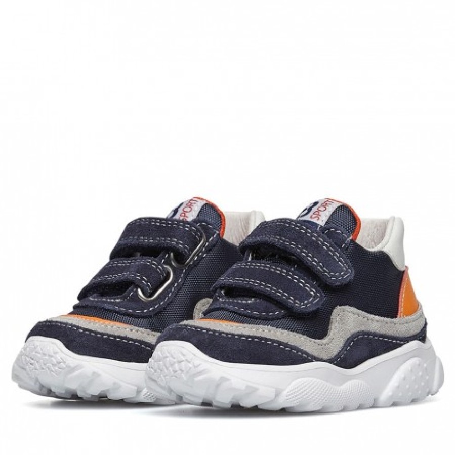 Boy FALCOTTO | Falcotto Amantea Vl. - Suede And Technical Fabric Sneakers - Navy