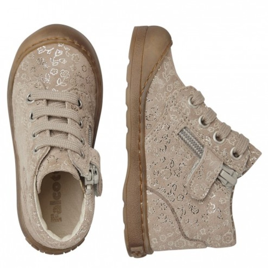 Girl FALCOTTO | Falcotto Labloom Zip - Suede Sneakers - Beige