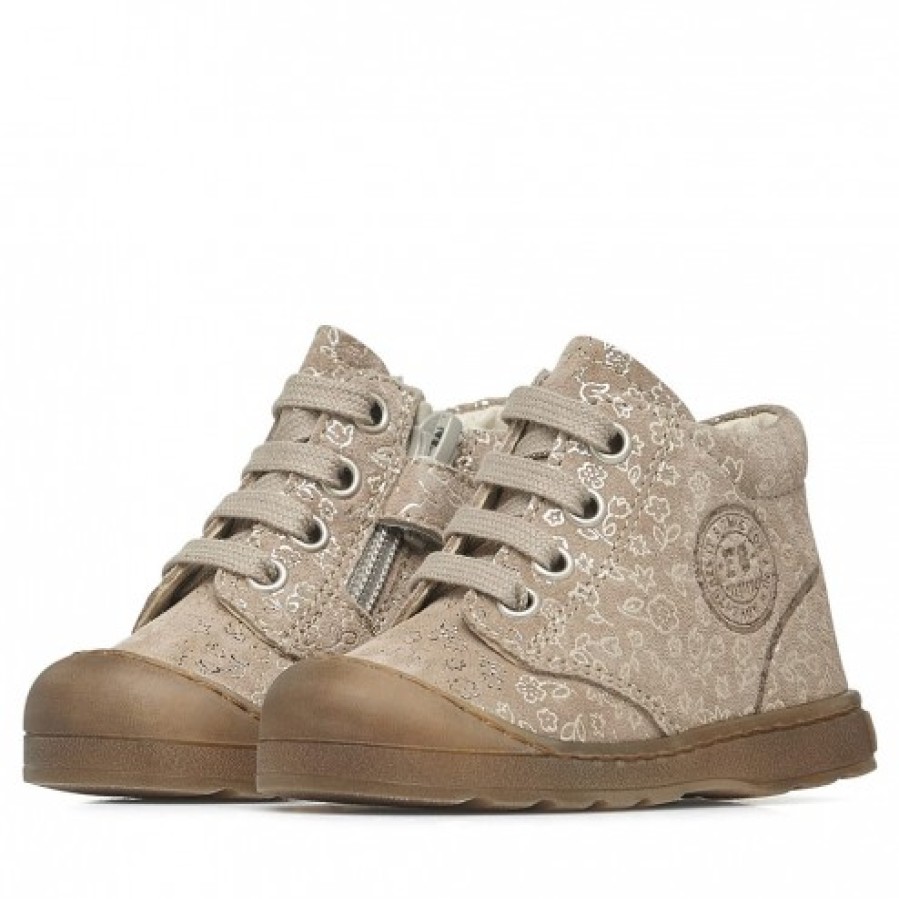 Girl FALCOTTO | Falcotto Labloom Zip - Suede Sneakers - Beige