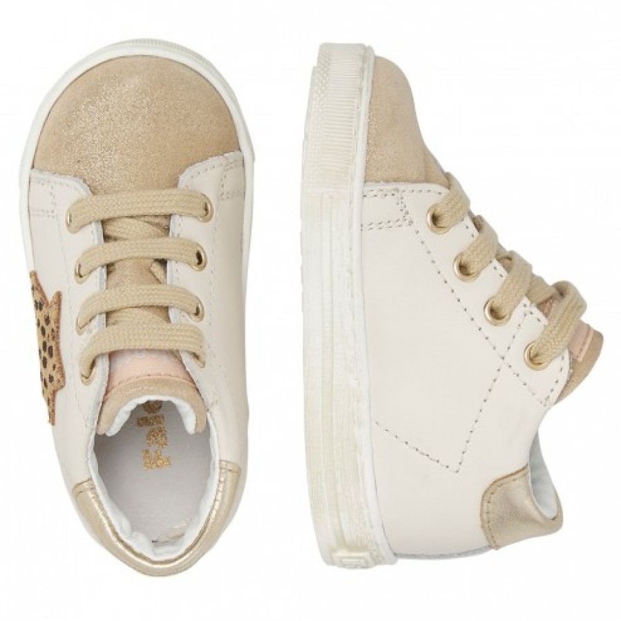 Girl FALCOTTO | Falcotto Sasha - Leather And Suede Sneakers - Beige-Platinum