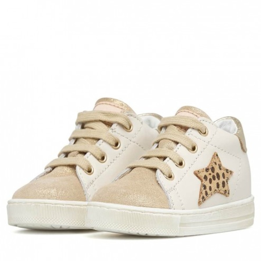 Girl FALCOTTO | Falcotto Sasha - Leather And Suede Sneakers - Beige-Platinum