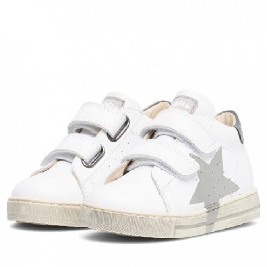 Boy FALCOTTO | Falcotto Venus Vl - Calfskin Sneakers With Colourful Maxi-Star Detail - White-Silver