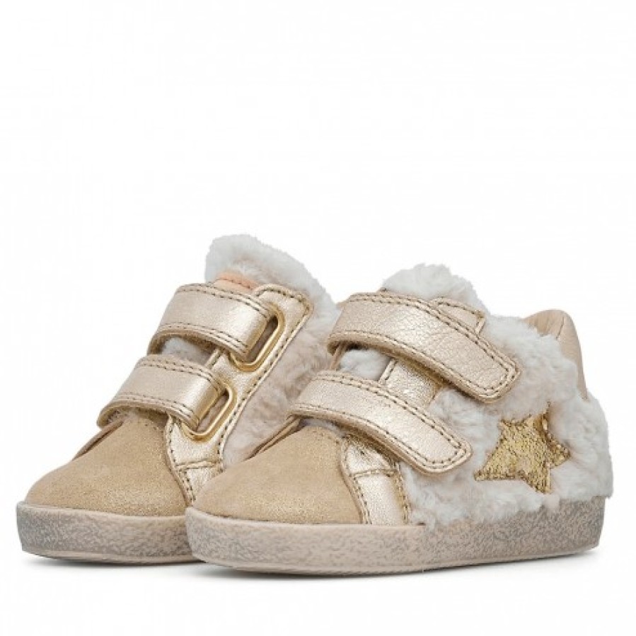 Girl FALCOTTO | Falcotto Alnoite High Vl - Leather And Wool Sneakers - Platinum-Beige