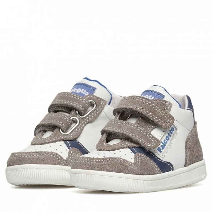 Boy FALCOTTO | Falcotto Klip Vl. - Leather And Suede Sneakers - White-Grey