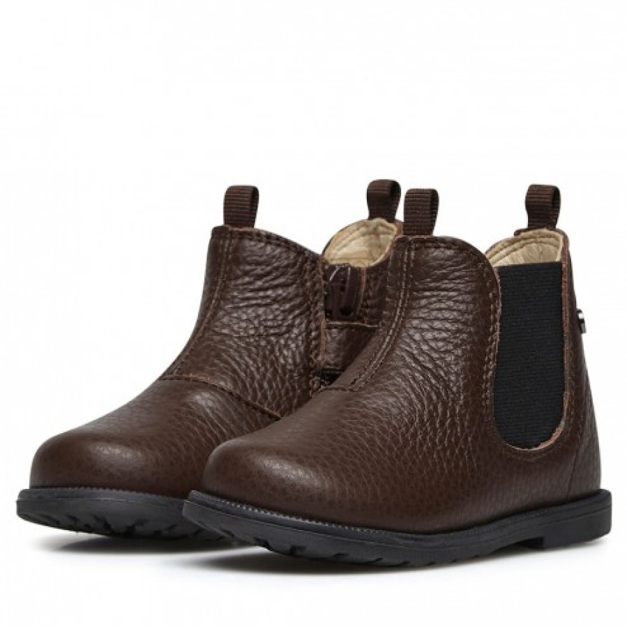 Boy FALCOTTO | Falcotto Winter Wood - Leather Beatle Boots - Brown