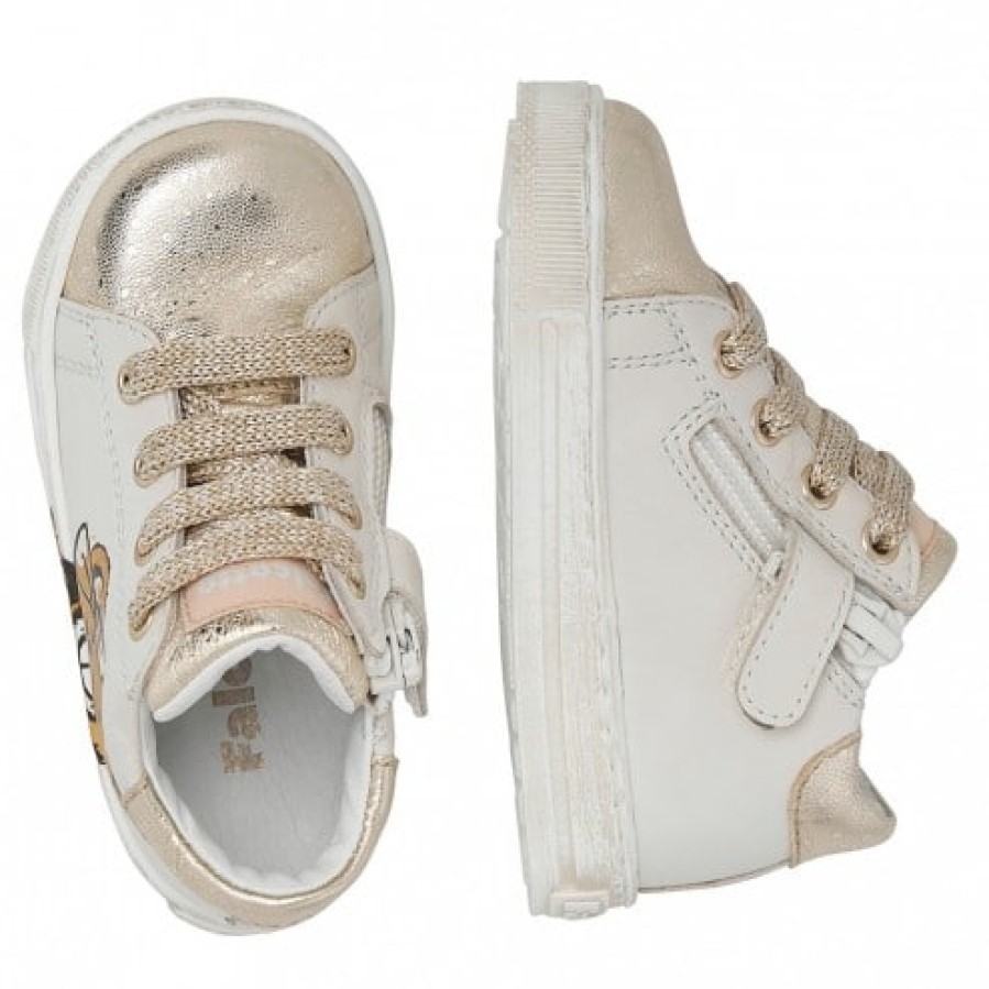 Girl FALCOTTO | Falcotto Wislei Zip - Leather Sneakers - Platinum-Milk