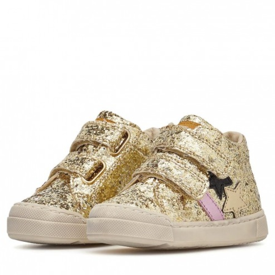 Girl FALCOTTO | Falcotto Moosy Vl 2 - Leather Sneakers With Glitter - Platinum