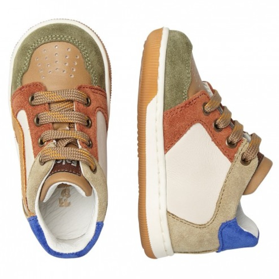 Boy FALCOTTO | Falcotto Abeia - Leather And Suede Sneakers - Beige-Army Green