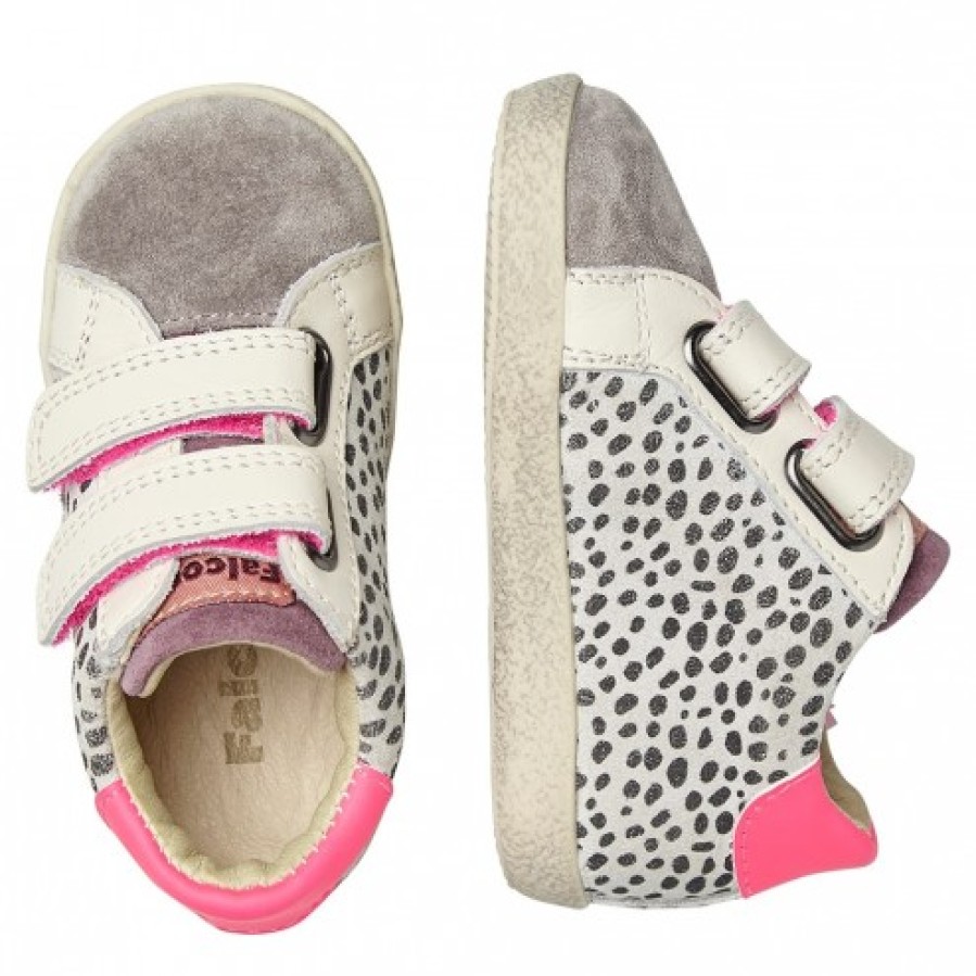 Girl FALCOTTO | Falcotto Alnoite High Vl - Leather And Suede Sneakers - Grey-Fucsia