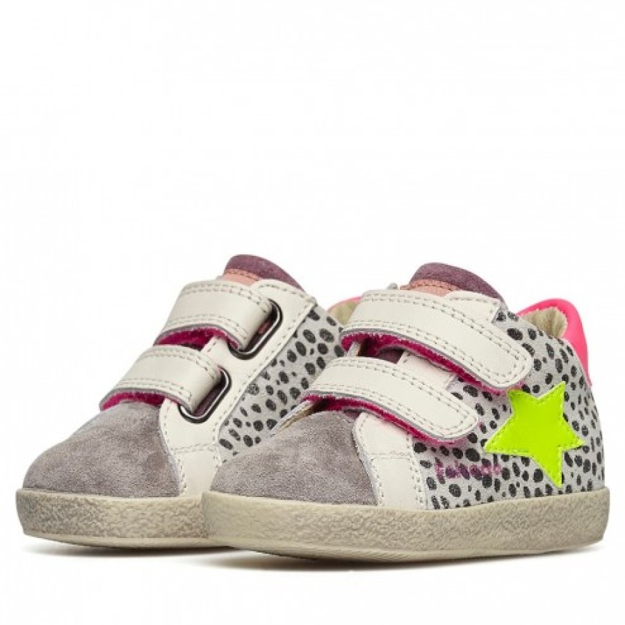 Girl FALCOTTO | Falcotto Alnoite High Vl - Leather And Suede Sneakers - Grey-Fucsia