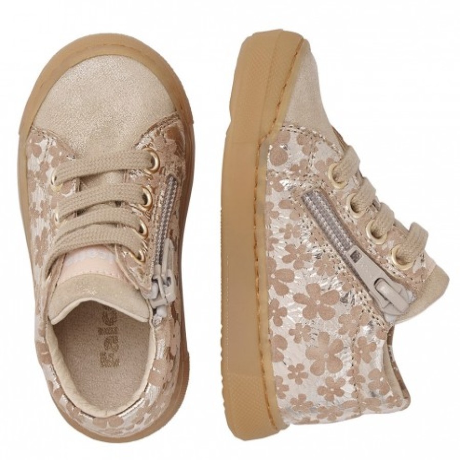 Girl FALCOTTO | Falcotto Snopes Zip - Leather And Suede Sneakers - Platinum