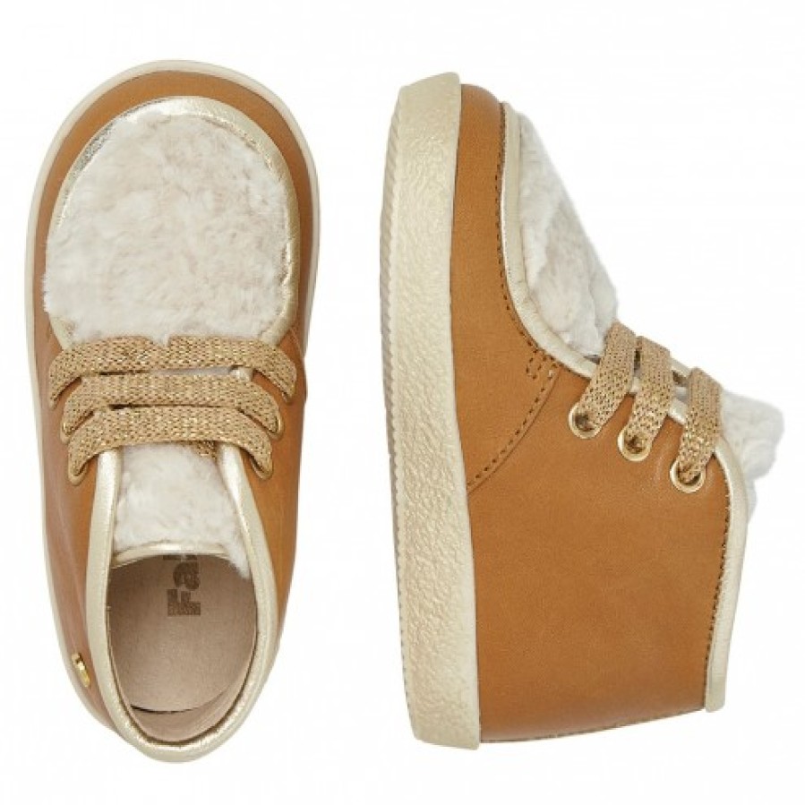 Girl FALCOTTO | Falcotto Elchi - Leather And Wool Sneakers - Cognac