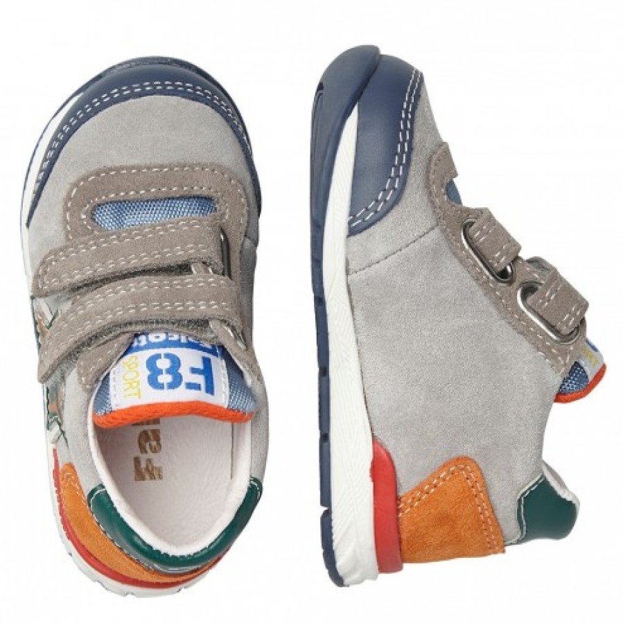 Boy FALCOTTO | Falcotto New Ferdi Vl. - Sporty Leather And Technical Fabric Sneakers - Dove Grey