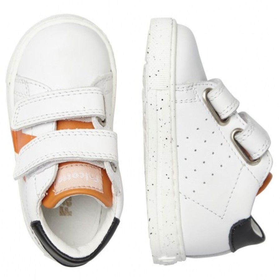 Boy FALCOTTO | Falcotto Salazar Vl - Leather Sneakers - White-Orange