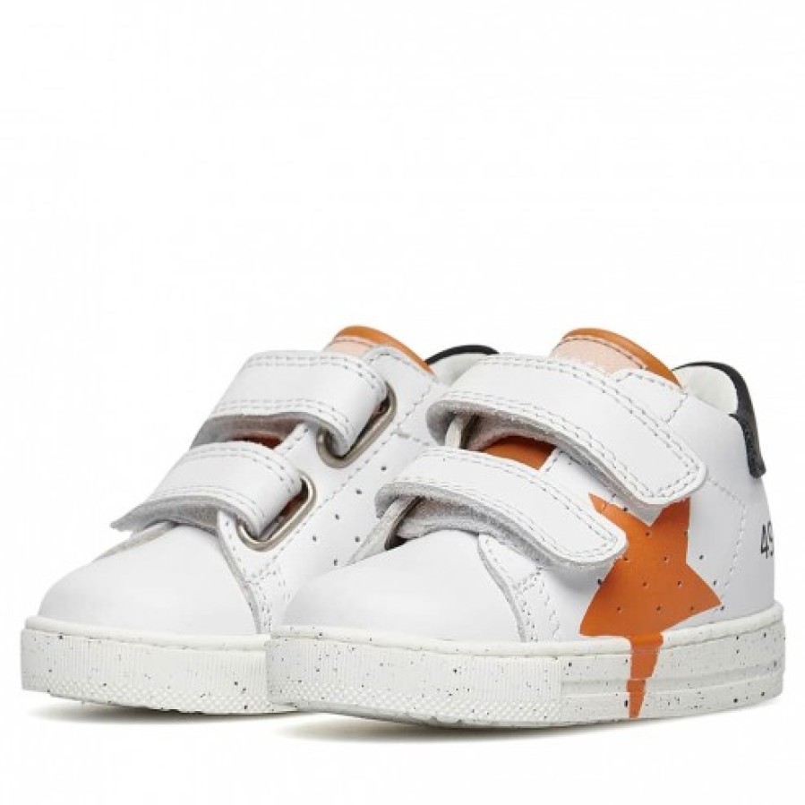 Boy FALCOTTO | Falcotto Salazar Vl - Leather Sneakers - White-Orange