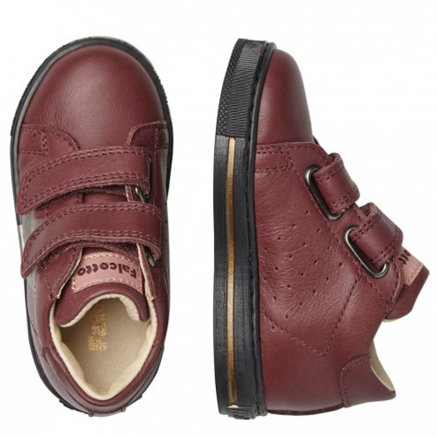 Girl FALCOTTO | Falcotto Venus Vl - Calfskin Sneakers With Colourful Maxi-Star Detail - Bordeaux