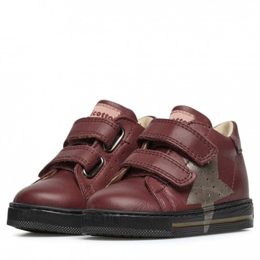 Girl FALCOTTO | Falcotto Venus Vl - Calfskin Sneakers With Colourful Maxi-Star Detail - Bordeaux