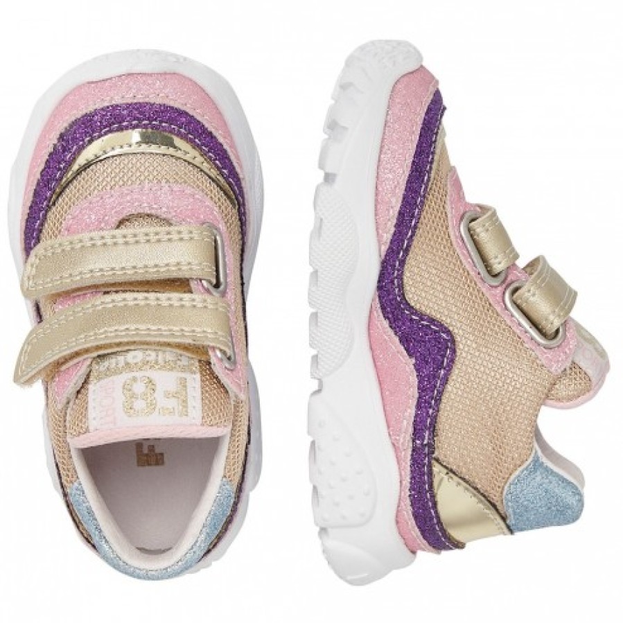 Girl FALCOTTO | Falcotto Amantea Vl. - Leather And Technical Fabric Sneakers - Pink-Platinum