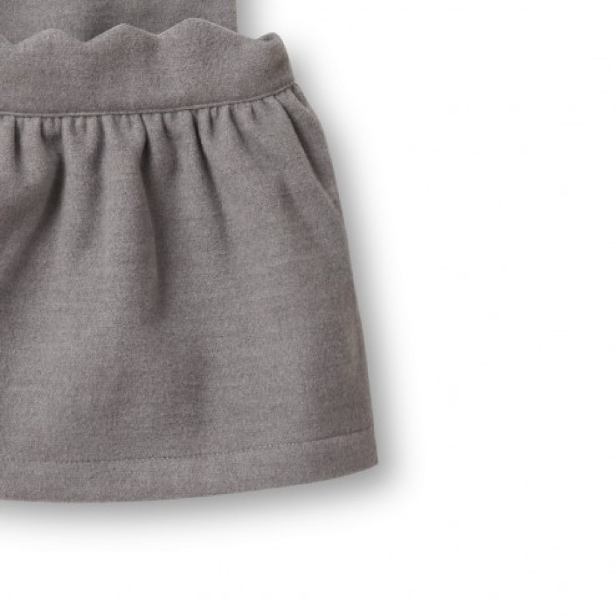 Girl FALCOTTO | Vilde - Wool Cloth Dress - Grey