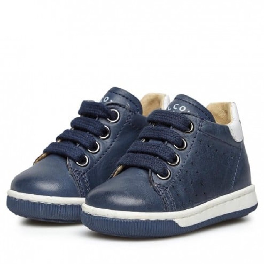 Boy FALCOTTO | Falcotto Adam - Lace-Up Sneakers In Two-Tone Nappa - Blue-White