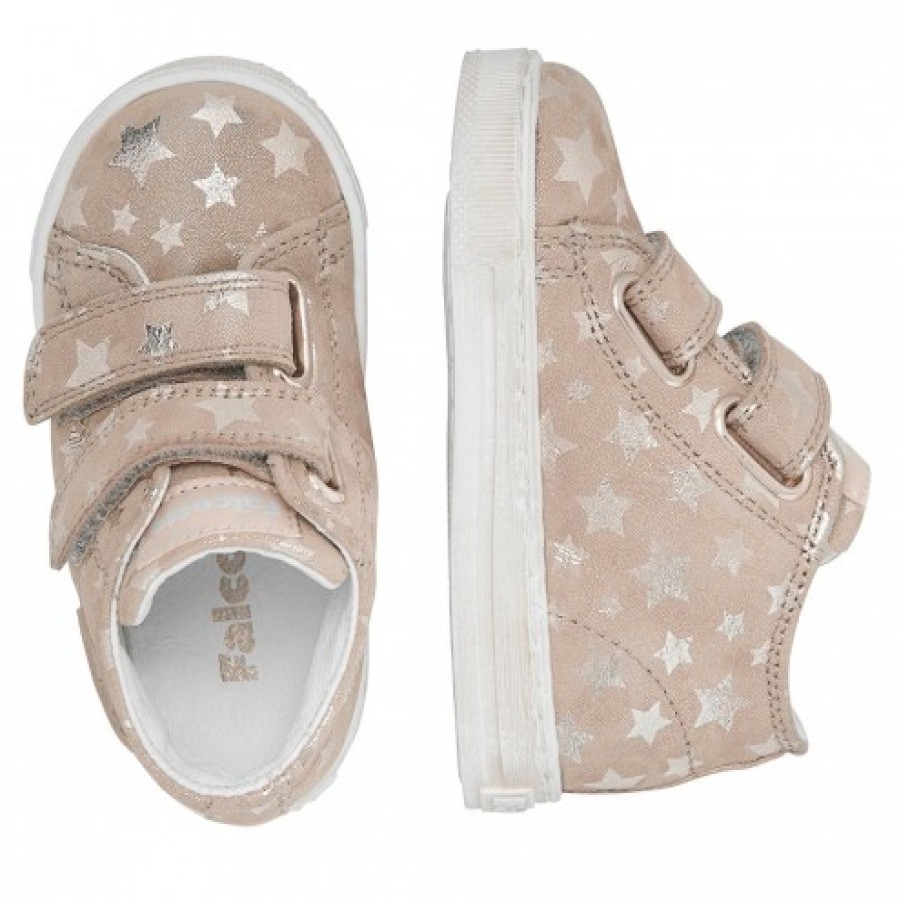 Girl FALCOTTO | Falcotto Michael - Suede Sneakers With Stars Print - Dove Grey