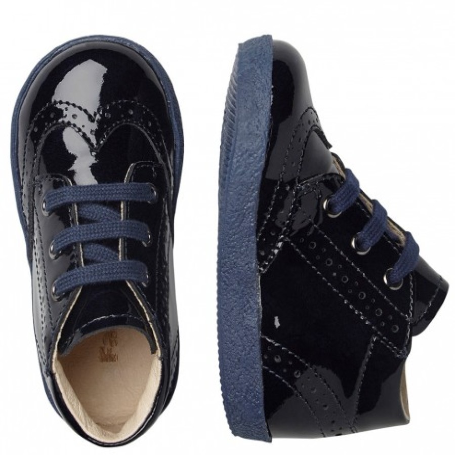 Girl FALCOTTO | Falcotto Cupido - Patent Leather Lace-Ups - Blue