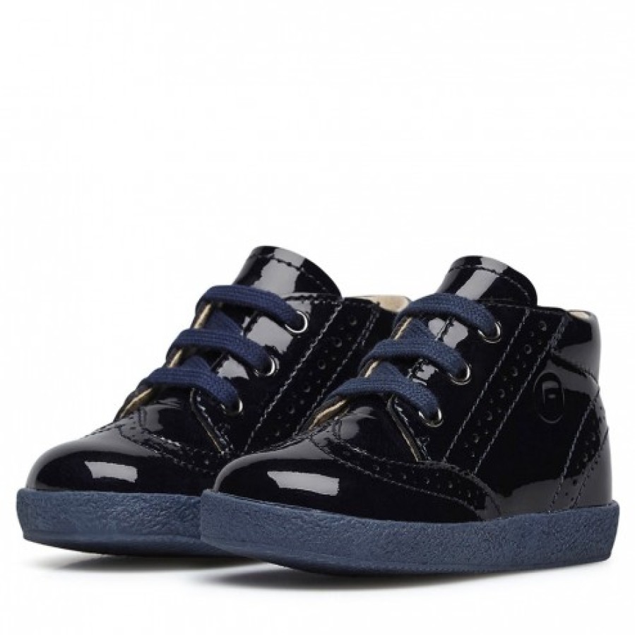 Girl FALCOTTO | Falcotto Cupido - Patent Leather Lace-Ups - Blue