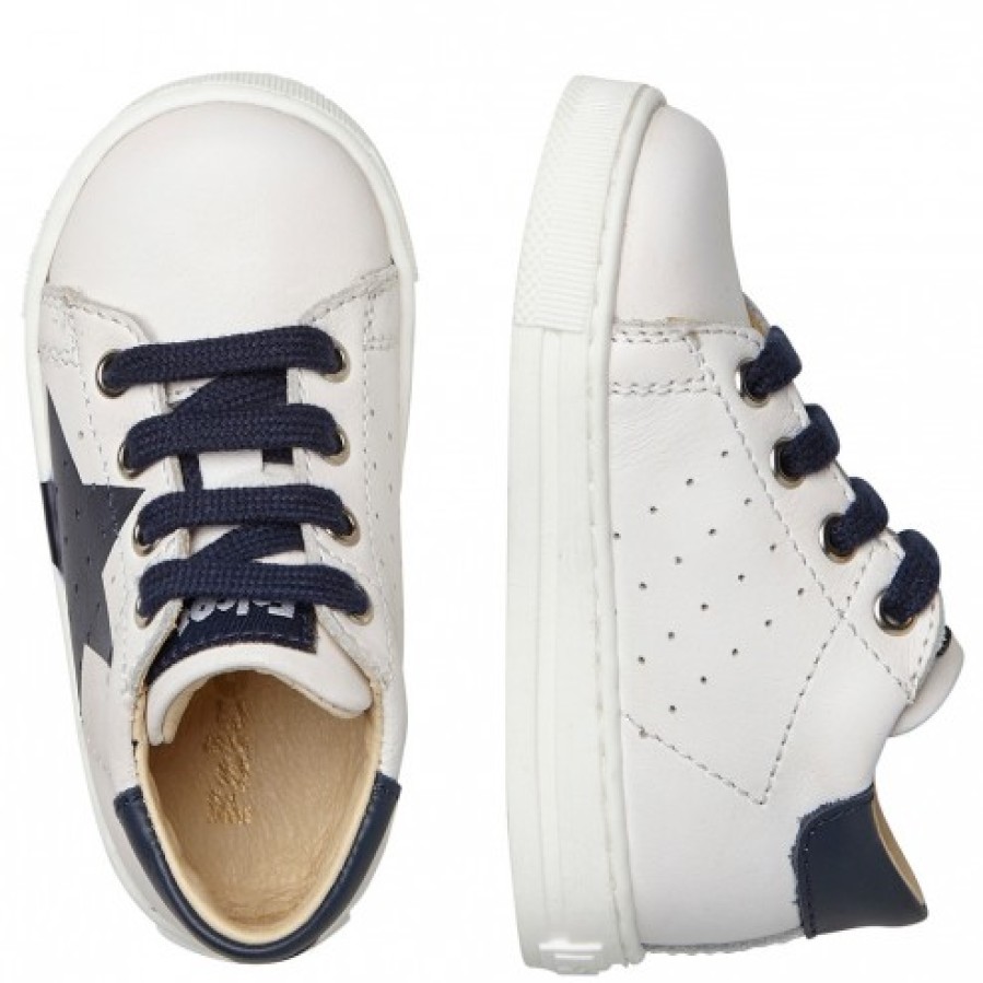 Boy FALCOTTO | Falcotto Venus - Calfskin Sneakers With Colourful Maxi-Star Detail - White-Navy