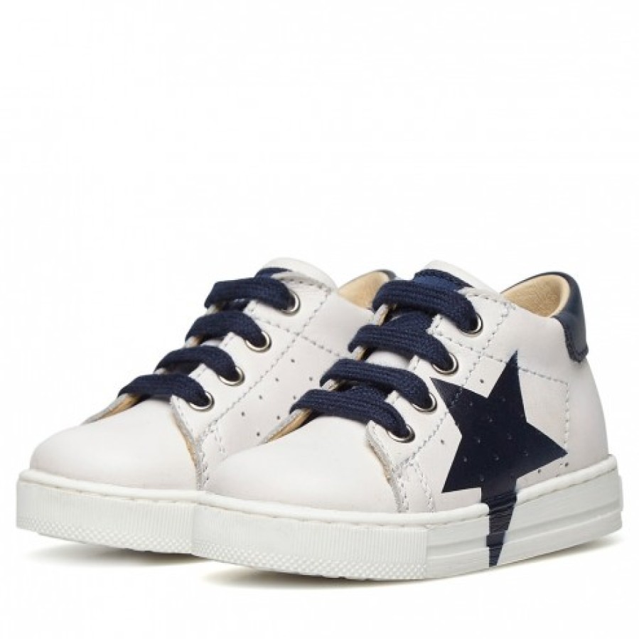 Boy FALCOTTO | Falcotto Venus - Calfskin Sneakers With Colourful Maxi-Star Detail - White-Navy