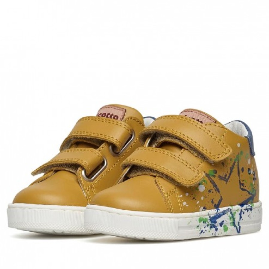 Boy FALCOTTO | Falcotto Lacus Vl - Leather Sneakers - Pumpkin-Light Blue