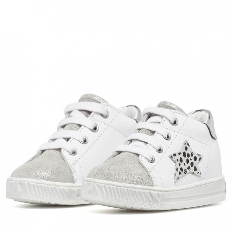 Girl FALCOTTO | Falcotto Sasha - Leather And Suede Sneakers - White-Silver