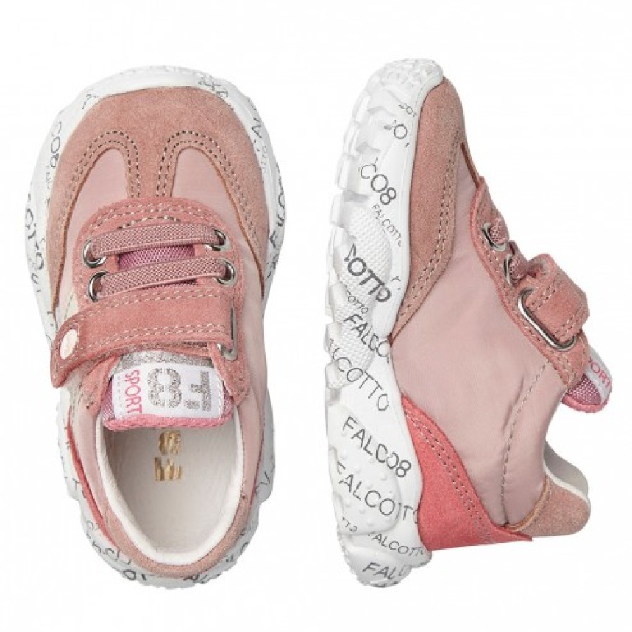 Girl FALCOTTO | Falcotto Amantea Elastic Vl. - Suede And Technical Fabric Sneakers - Pink