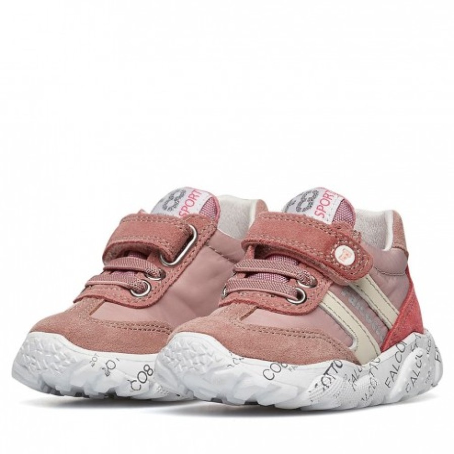 Girl FALCOTTO | Falcotto Amantea Elastic Vl. - Suede And Technical Fabric Sneakers - Pink