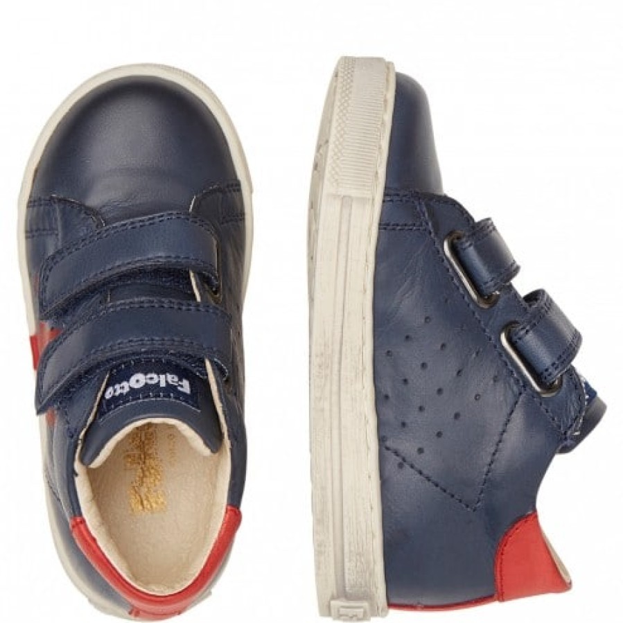 Boy FALCOTTO | Falcotto Venus Vl - Calfskin Sneakers With Colourful Maxi-Star Detail - Blue-Red