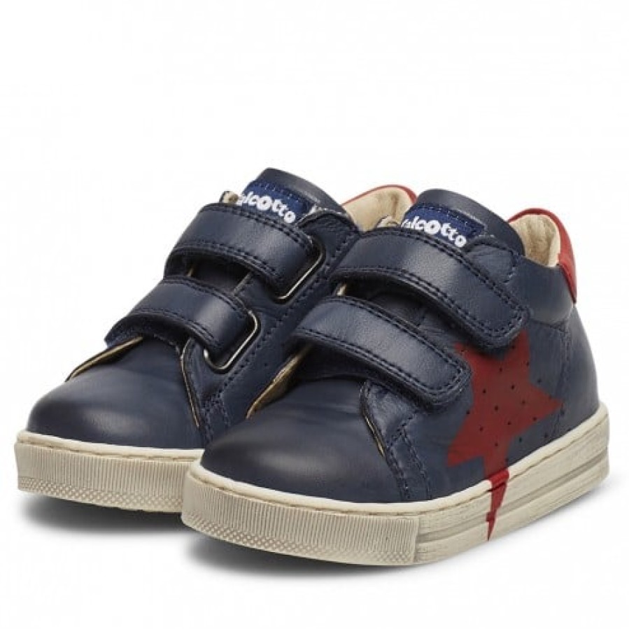 Boy FALCOTTO | Falcotto Venus Vl - Calfskin Sneakers With Colourful Maxi-Star Detail - Blue-Red