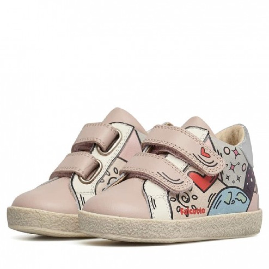 Girl FALCOTTO | Falcotto Huemi Vl - Leather Sneakers - Powder Pink