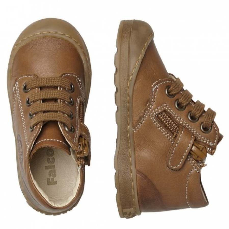 Boy FALCOTTO | Falcotto Labloom Zip - Leather Sneakers - Brown