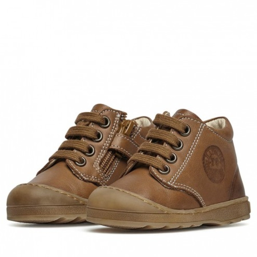 Boy FALCOTTO | Falcotto Labloom Zip - Leather Sneakers - Brown