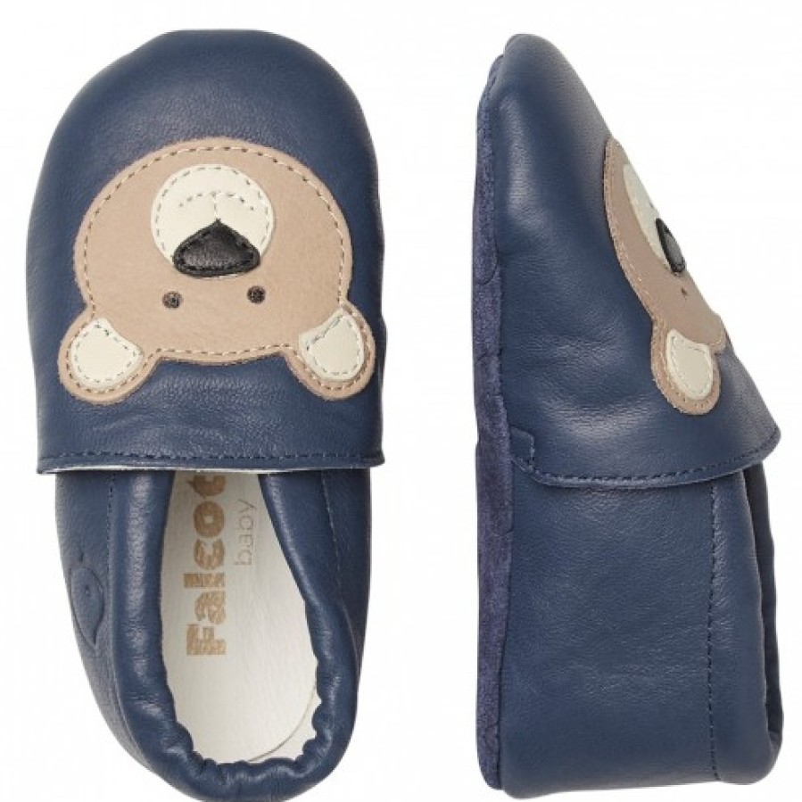 Boy FALCOTTO | Falcotto Bitty - Crib Shoes With Teddy Bear Patch - Navy