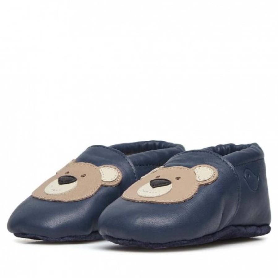 Boy FALCOTTO | Falcotto Bitty - Crib Shoes With Teddy Bear Patch - Navy