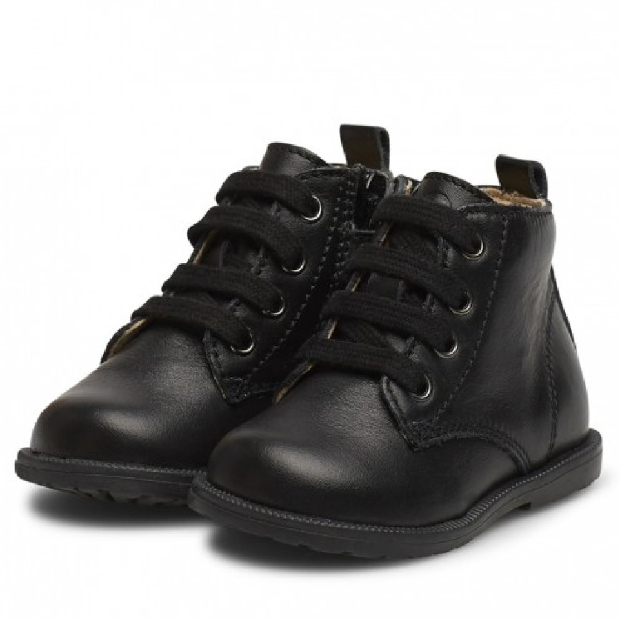 Girl FALCOTTO | Falcotto Robin New - Patent Leather Ankle Boot With Laces And Zip - Black