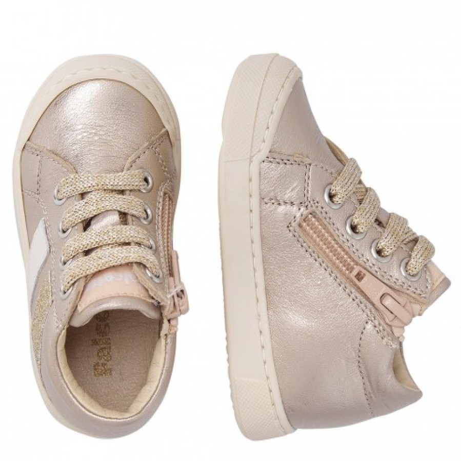 Girl FALCOTTO | Falcotto Gazer Zip - Leather Sneakers - Powder Pink