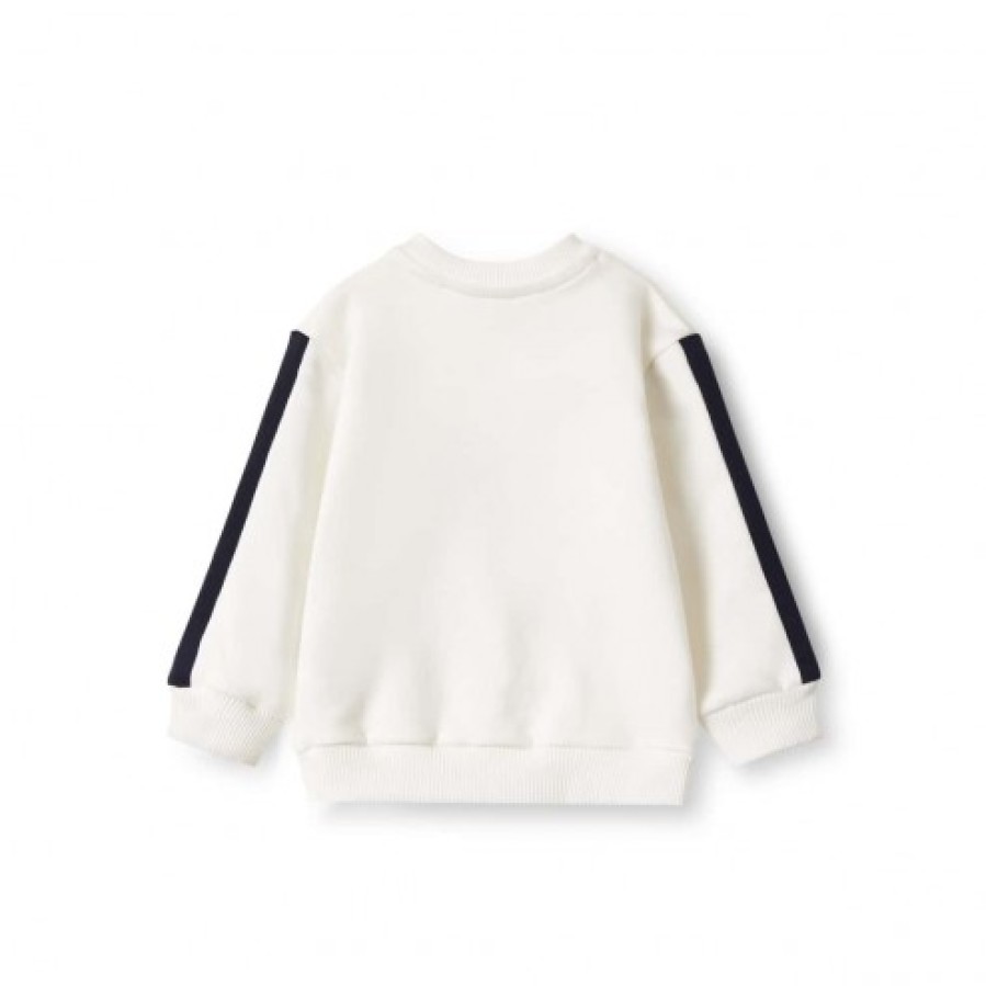 Boy FALCOTTO | Darby - Sweatshirt With Teddy Bear Patch - White Cream-Navy