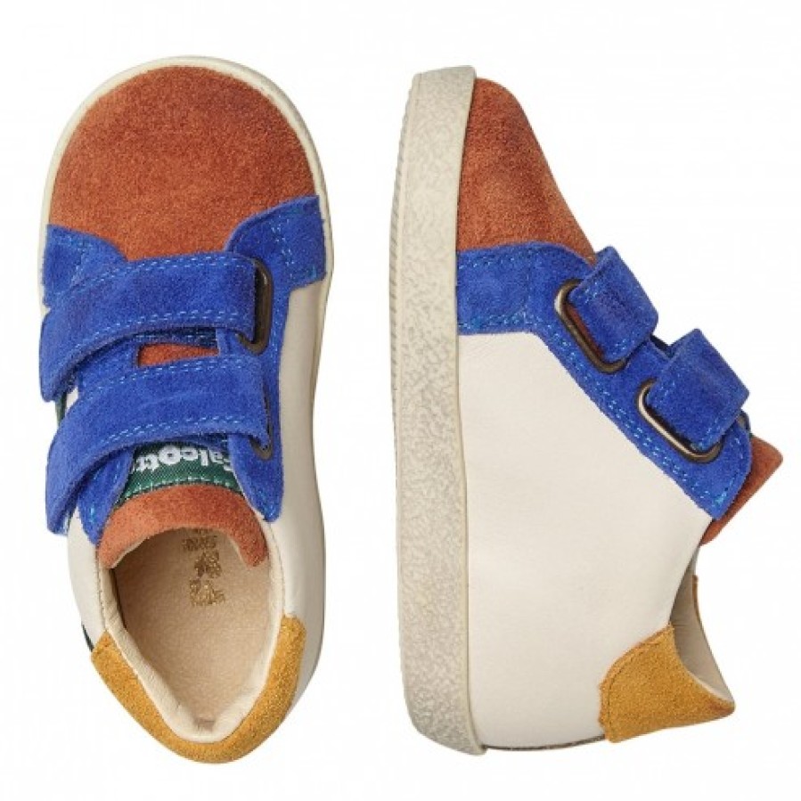 Boy FALCOTTO | Falcotto Panki Vl - Leather And Suede Sneakers - Blue-Off White