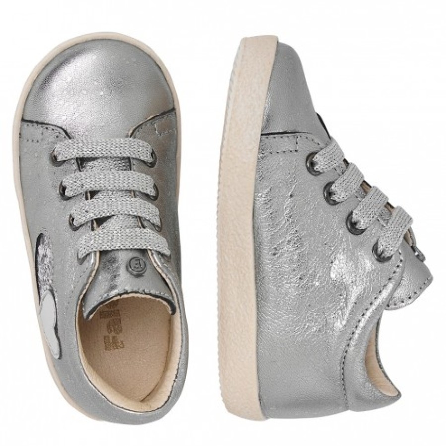 Girl FALCOTTO | Falcotto Molley - Leather Sneakers - Silver