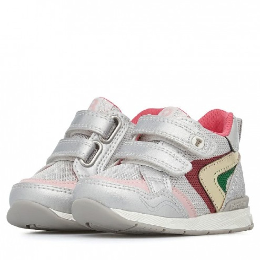 Girl FALCOTTO | Falcotto Zak 3 Vl. - Leather And Fabric Sneakers - Silver