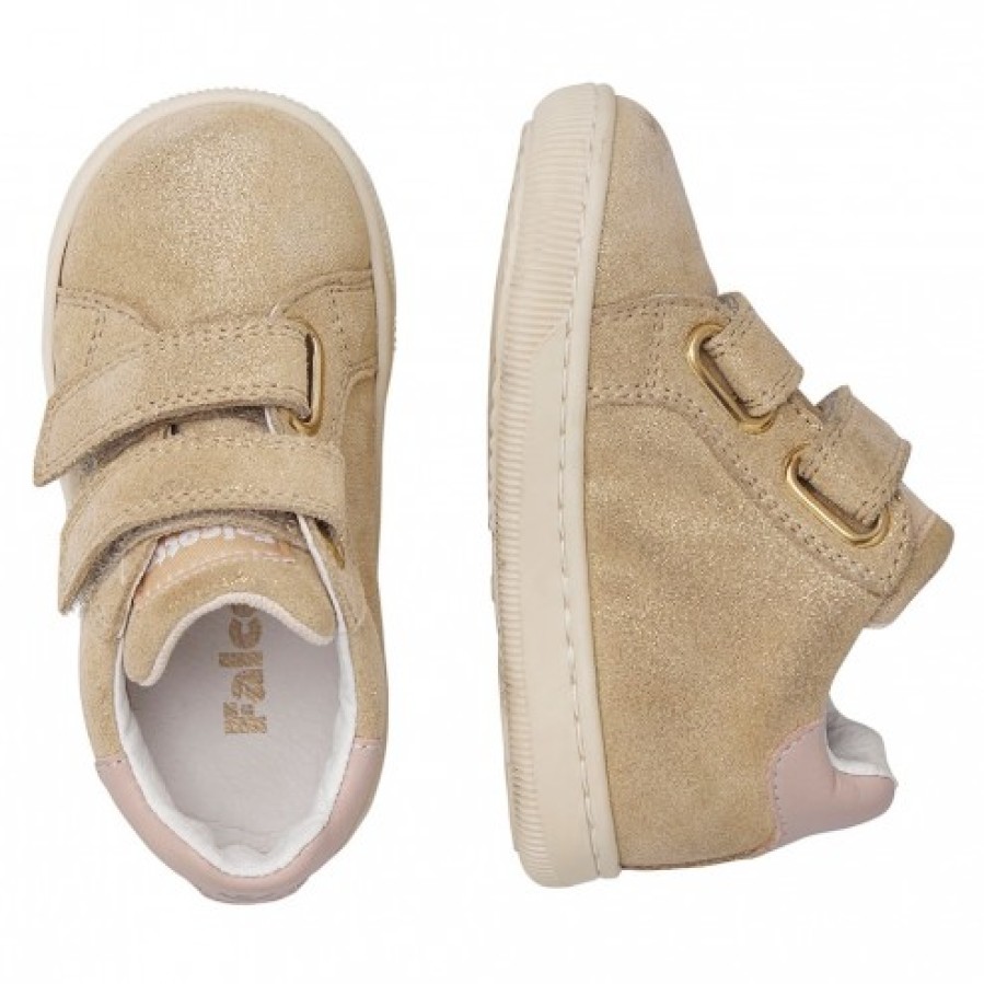 Girl FALCOTTO | Falcotto Kiner Vl - Leather And Suede Sneakers - Platinum-Powder Pink